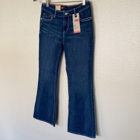 Levi's Bootcut Jeans Girls 10 1/2 Plus Stretch Blue Dark Wash - Picture 3 of 12